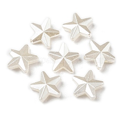 Perlas de imitación cuentas de perlas, estrella, 11x11x4mm, agujero: 1.6 mm