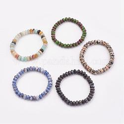 Natural & Synthetic Mixed Stone Stretch Bracelets, 2 inch(52mm)