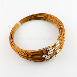 Création de bracelet en fil d'acier bijoux bricolage, avec du laiton fermoir à vis, chocolat, 225x1mm