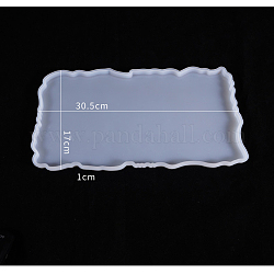 波状の長方形のフルーツトレイのシリコーン型  UVレジン用  エポキシ樹脂工芸品作り  ホワイト  305x170x10mm