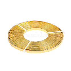 Benecreat 10 m (33 pies) 5 mm de ancho alambre plano de aluminio dorado anodizado alambre artístico plano para la fabricación de abalorios artesanales de joyería, 10 m / rollo