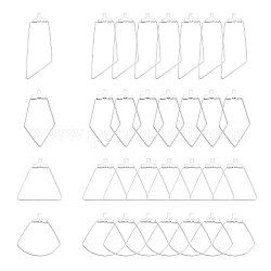 Unicraftale 48 pcs 4 styles 304 pendentifs en acier inoxydable, accessoires de créoles, couleur inoxydable, 12 pièces / style