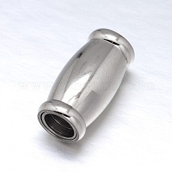 304 Magnetverschluss aus Edelstahl mit Klebeenden, Oval, Edelstahl Farbe, 17x10 mm, Bohrung: 6 mm