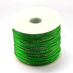 Corde metalliche di corde di perle metalliche, Cavo di coda del mouse in nylon, verde, 1.5mm, circa 100 yard / roll (300 piedi / roll)