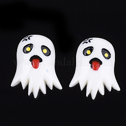 Cabochons in resina, fantasma di Halloween, bianco, 28~29x22~23x6.5mm