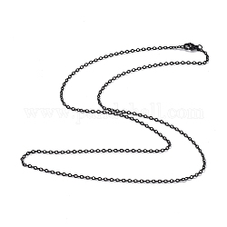 304 Stainless Steel Cable Chain Necklace for Men Women, Gunmetal, 23.62 inch(60cm)