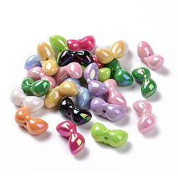 Perle in finta conchiglia in acrilico opaco, bowknot, colore misto, 14.5x29x13mm, Foro: 2.5 mm