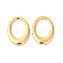 Revestimiento iónico (ip) 304 anillos de unión de acero inoxidable, oval, real 18k chapado en oro, 26.5x19.5x2.7mm, diámetro interior: 17x13 mm