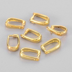 Golden Tone Brass Ice Pick Pinch Bails, 10mm, Pin: 1mm