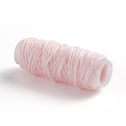 Cordon de polyester ciré, pour la fabrication de bijoux, rose brumeuse, 0.8mm, environ 30 m / bibone 