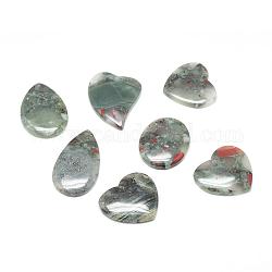 Natursteinstein Stein Anhänger, Mischform, 40~61x33~45x7~7.5 mm, Bohrung: 2 mm