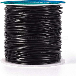 BENECREAT 1.5mm 50 Yards Round Leather Cord Black Genuine Leather Cord Leather String for Bracelet Neckacle Beading Jewelry Making DIY Crafts