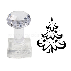 Tampons de savon en acrylique transparent avec poignée, fournitures de moules à savon bricolage, arbre de Noël, 35.5x28mm