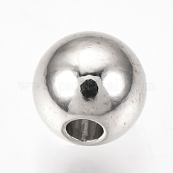Latón entrepieza de abalorios, redondo, Platino, 6x5mm, agujero: 1.8 mm