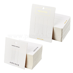 Дисплей картона карточки зажим волос, прямоугольные, белые, 10.5x7.5 см, 7.95x7 см, 200 шт / комплект