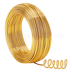 Nbeads Round Aluminum Wire, Bendable Metal Craft Wire, for DIY Jewelry Craft Making, Gold, 10 Gauge, 2.5mm, 35m/500g(114.8feet/500g), 500g/box