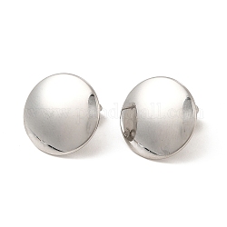 Clous d'oreilles en 304 acier inoxydable, avec boucles verticales, plat rond, couleur inoxydable, 15mm, Trou: 3mm, pin: 0.8 mm