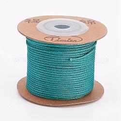 Cordes en nylon, fils de chaîne cordes, ronde, vert de mer clair, 1.5mm, environ 27.34 yards (25 m)/rouleau