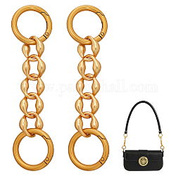 Бордюрные цепи для сумок из сплава, удлинитель ремня сумки, с пружинным кольцом ворот, античное золото , 14 см