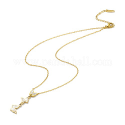 Ожерелье с подвеской в виде бабочки из натуральной раковины, ионное покрытие (ip) 304 ювелирное изделие из нержавеющей стали для женщин, золотые, 16.42 дюйм (41.7 см)