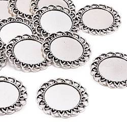 Metal Alloy Cabochon Settings, DIY Material for Hair Accessories, Cadmium Free & Nickel Free & Lead Free, Antique Silver, Round, 45x45x2mm, inner diameter: 29x29mm