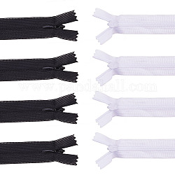 BENECREAT 50PCS Black and White Invisible Nylon Coil Zippers Closed End for Home Tailor Clothes Sewing Craft 40x2.5cm(Actual Available Size 36cm)