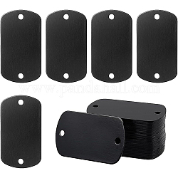 BENECREAT 30Pcs Aluminum Blanks Tags with 2 Holes, 2x1.14x0.04inch Oval Blank Engraving Connector Charms for DIY Dog Tags, Necklace Bracelet Jewelry Decorative Craft, Black
