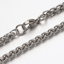 304 in acciaio inossidabile collane a catena corda, con chiusure moschettone, colore acciaio inossidabile, 23.6 pollice (59.9 cm) x 3.8 mm