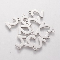 201 Stainless Steel Charms, Num.2, 13x8x1.1mm