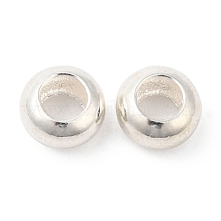 Brass Beads, Cadmium Free & Lead Free, Rondelle, Long-Lasting Plated, Silver, 6x3.5mm, Hole: 2.5mm