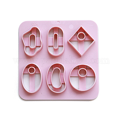 Abs プラスチック粘土ツール  粘土生地カッター  金型  モデリングツール  子供用粘土玩具のモデリング  楕円形/円形  菱形  10x10cm