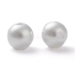 ABS Kunststoff Nachahmung Perlen Perlen, Runde, weiß, 8 mm, Bohrung: 2 mm