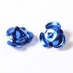 Los abalorios de aluminio de la flor, azul dodger, 7x4mm, agujero: 1 mm