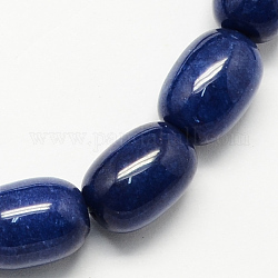 De piedras preciosas en forma de barril teñidos naturales lapis lazuli de abalorios de piedra hebras, azul marino, 15x10mm, agujero: 1 mm, aproximamente 25 pcs / cadena, 15.3 pulgada