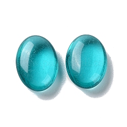 Perles en verre, sans trou, ovale, bleu profond du ciel, 13x9x4.5mm