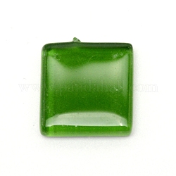 Transparent Glass Cabochons, Mosaic Tiles, for Home Decoration or DIY Crafts, Square, Green, 20x20x4mm, 250pcs/kg