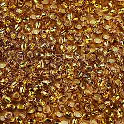 Toho runde Saatperlen, japanische Saatperlen, (2156s) mit Silber ausgekleideter Honigbernstein, 11/0, 2.2 mm, Bohrung: 0.8 mm, ca. 5555 Stk. / 50 g