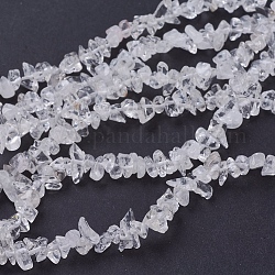 Fili di perle di cristallo di quarzo, perle di cristallo di rocca, chiaro, 3~5x3~5mm, Foro: 1 mm, 31~32 pollice