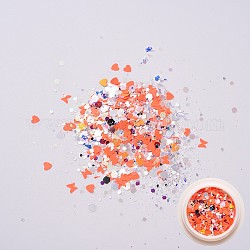 (распродажа) блестящие аксессуары для украшения ногтей, с блеском пудры и блестками, diy sparkly paillette советы ногтей, оранжево-красный, 1~3.5x1~3.5 мм, около 0.8 г / коробка