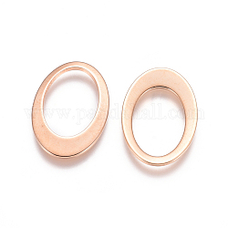 Anillos de enlace de 201 acero inoxidable, oval, oro rosa, 18x12x1mm, tamaño interno: 13x8 mm