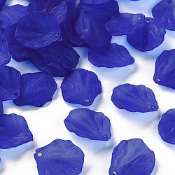 Transparent gefrostetem Acryl-Anhänger, petaline, königsblau, 19.5x16.5x4 mm, Bohrung: 1.5 mm
