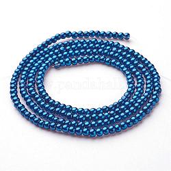 Glass Pearl Beads Strands, Pearlized, Round, Steel Blue, 3~4mm, Hole: 1mm, about 190~200200pcs/strand, 25.59 inch(65cm)