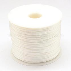 Fil de nylon, corde de satin de rattail, blanc, 1.5mm, environ 49.21 yards (45 m)/rouleau