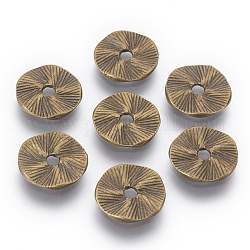 Perline in lega stile tibetano, cadmio & nichel &piombo libero, rotondo e piatto, bronzo antico, circa13 mm di diametro, 1 mm di spessore, Foro: 2.5 mm