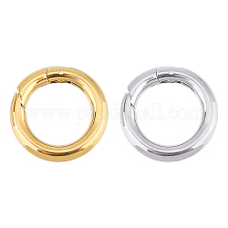 Unicraftale 2 pièces 2 style placage ionique (ip) 304 anneaux de porte à ressort en acier inoxydable, mousquetons, anneaux ronds, or et acier inoxydable Couleur, 20.5x3.5mm, diamètre intérieur: 13 mm, 1 pc / couleur