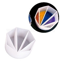 塗料注入用の再利用可能なスプリットカップ  樹脂混合用シリコンカップ  5つの仕切り  ホワイト  101x100x52mm  内径：72~94x17~42mm