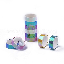 Лазерный сверкающий пэт пластиковый альбом декоративная клейкая лента, разноцветные, 14.5 мм, около 3 м / рулон, 10 рулоны / группа