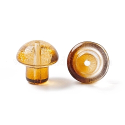 Perle di vetro trasparente, fungo, goldenrod, 13.5x13.5mm, Foro: 1.6 mm