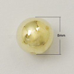 8mm Round CCB Plastic Beads, Golden, Hole: 1.5mm
