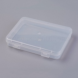 Пластиковые бисера контейнеры, прямоугольные, прозрачные, 15.1x10.9x2.6 см, Внутренний диаметр: 14.5x10 см